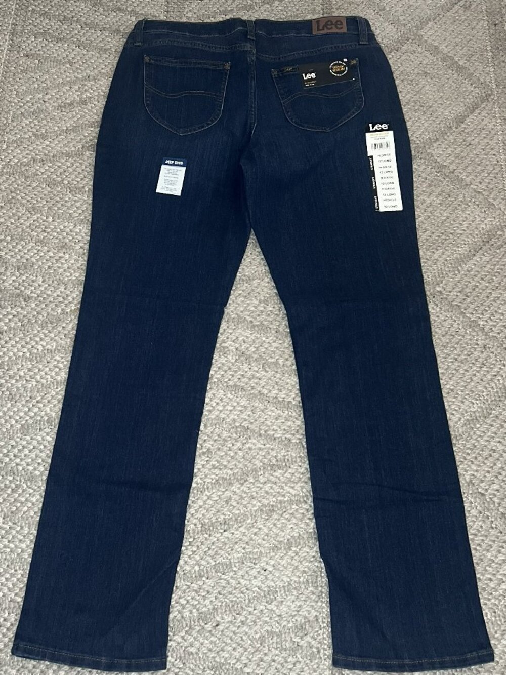 NEW - Lee Friction Resistant Straight Leg Jeans Size: 12L Women's Midrise Dark